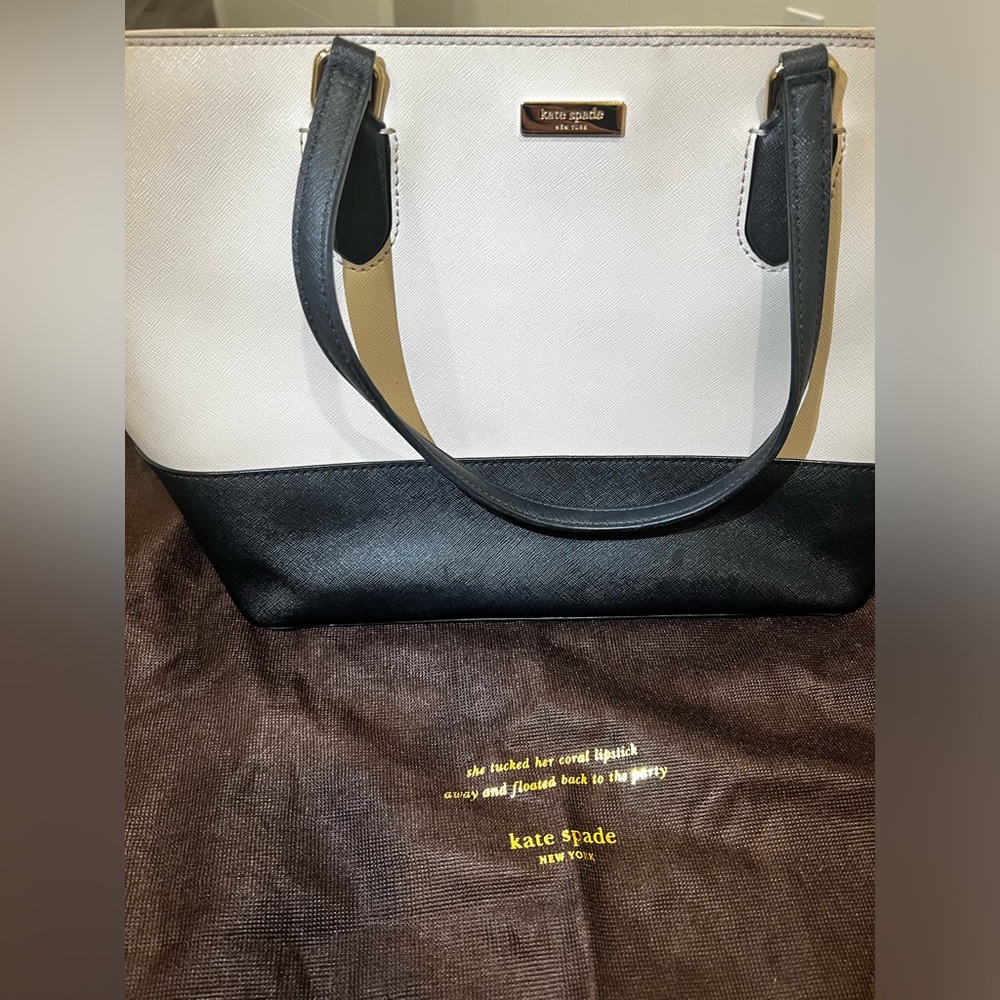 kate spade Beige and Black Two-Tone Tote - Picture 5 of 7